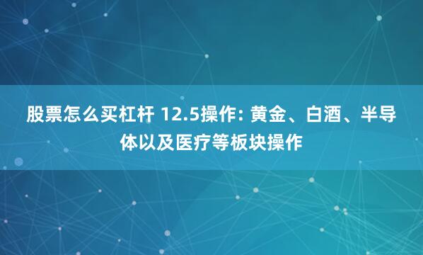 股票怎么买杠杆 12.5操作: 黄金、白酒、半导体以及医疗等板块操作