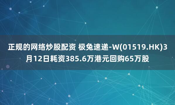 正规的网络炒股配资 极兔速递-W(01519.HK)3月12日耗资385.6万港元回购65万股