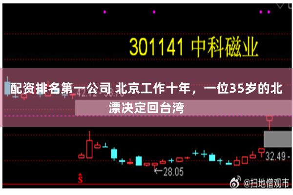 配资排名第一公司 北京工作十年，一位35岁的北漂决定回台湾